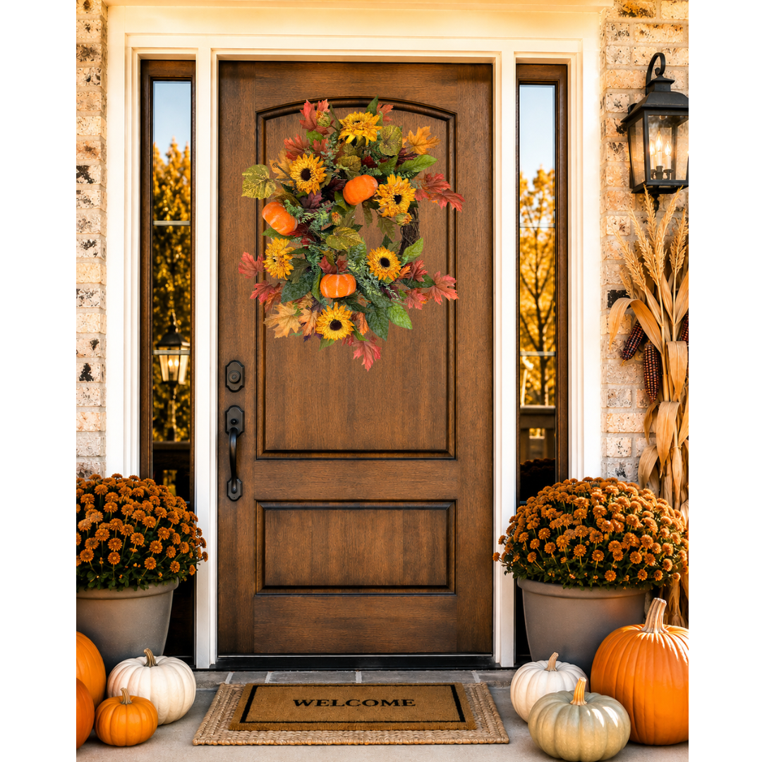 Fall Bloom - Fall Wreath (27”-29” Total Diameter)