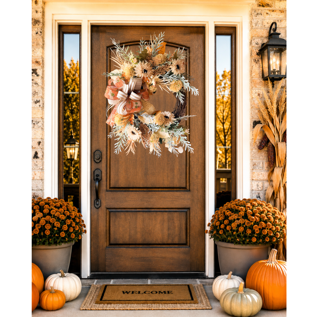 Harvest Elegance - Fall Wreath (27”-29” Total Diameter)