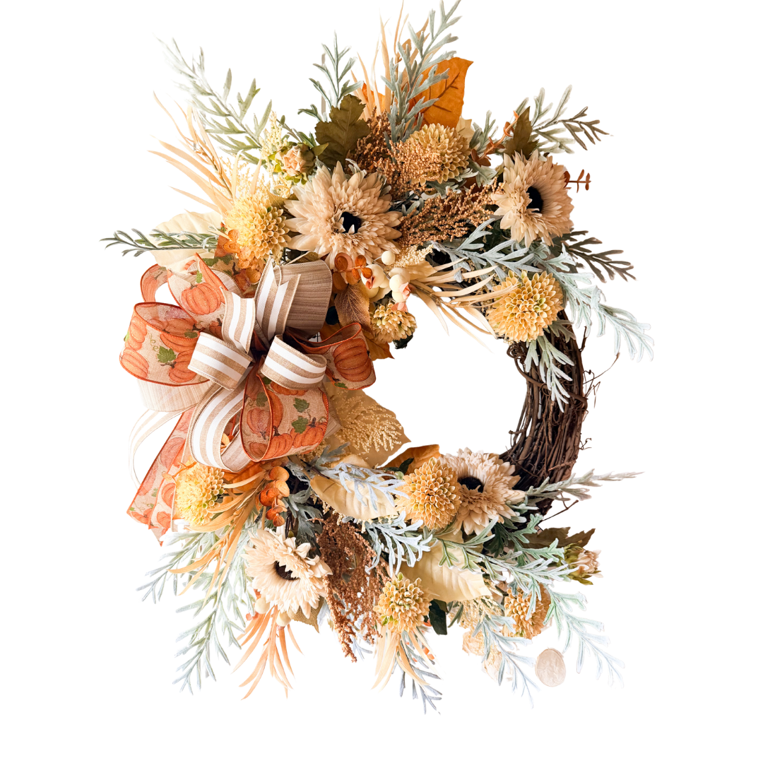 Harvest Elegance - Fall Wreath (27”-29” Total Diameter)