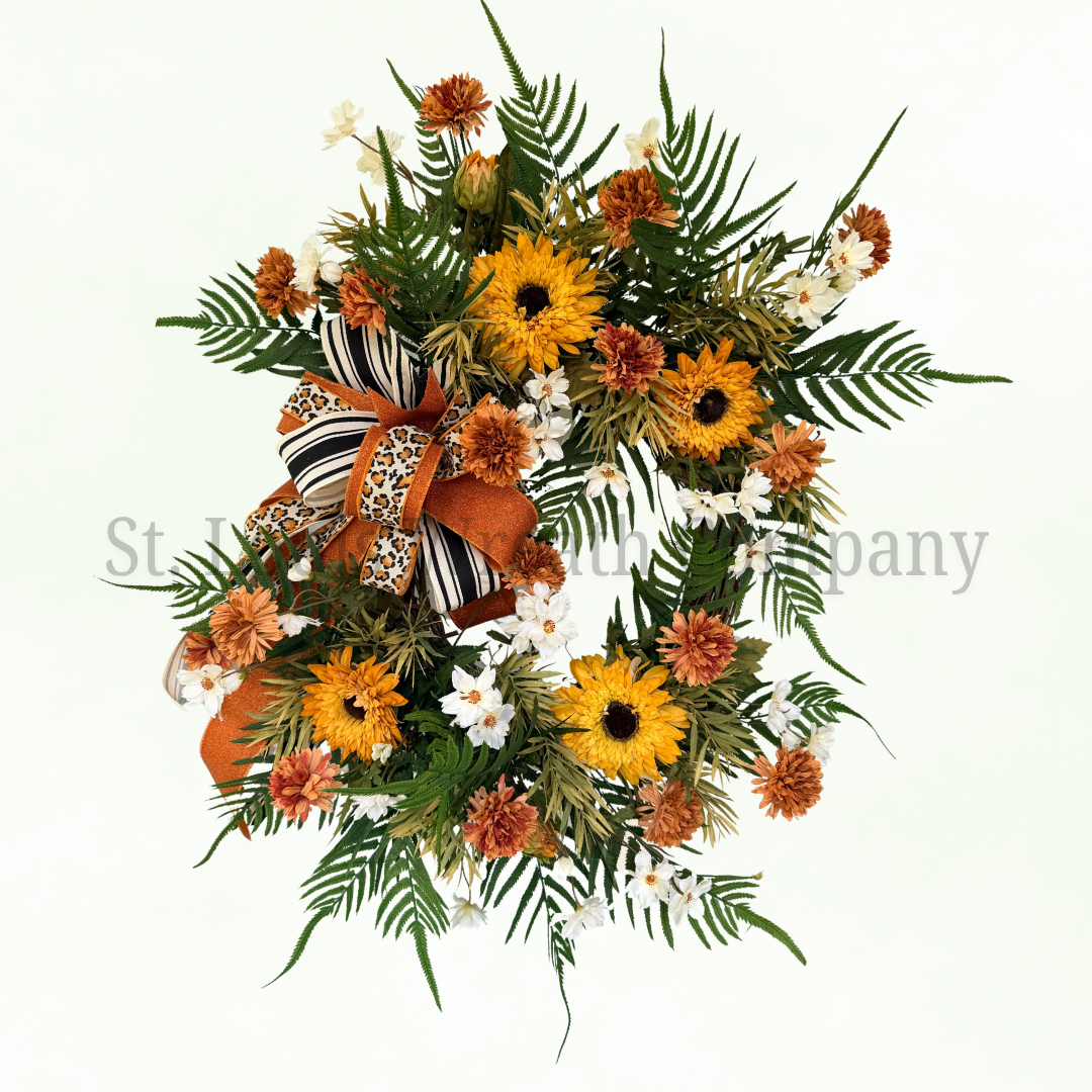 Autumn Glow - Fall Wreath (27”-29” Total Diameter)