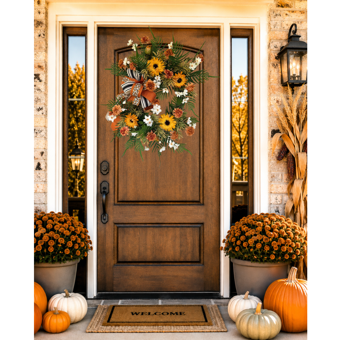 Autumn Glow - Fall Wreath (27”-29” Total Diameter)